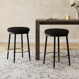 Modern Fabric Metal Counter Stools Set of 2 - Omega Lifestyles
