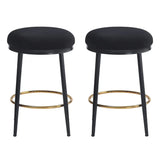 Modern Fabric Metal Counter Stools Set of 2 - Omega Lifestyles