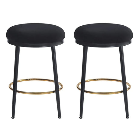 Modern Fabric Metal Counter Stools Set of 2 - Omega Lifestyles