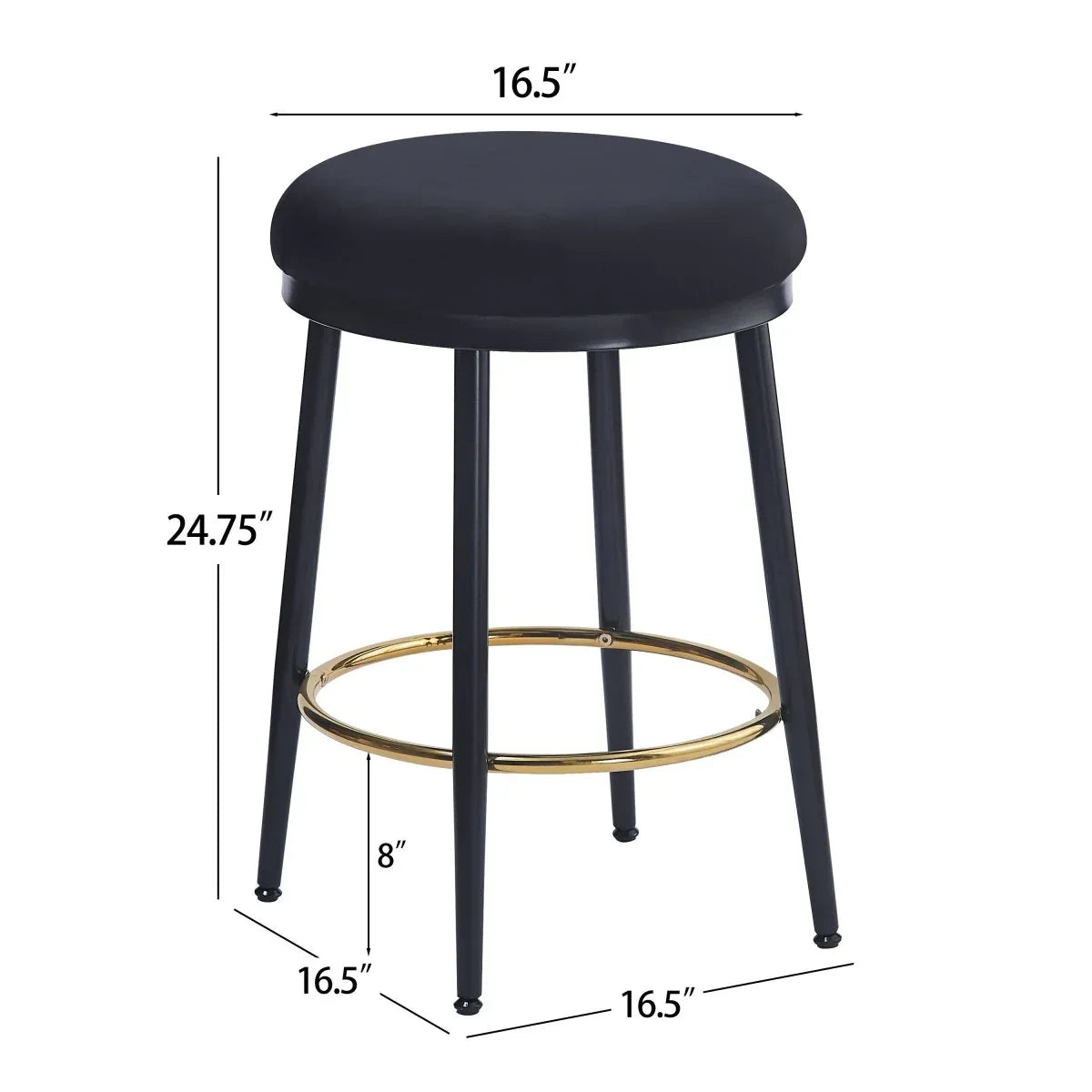 Modern Fabric Metal Counter Stools Set of 2 - Omega Lifestyles