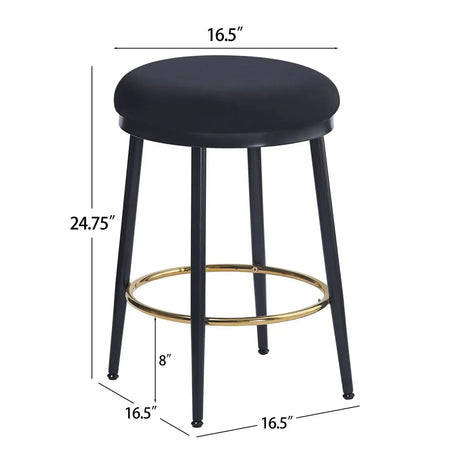 Modern Fabric Metal Counter Stools Set of 2 - Omega Lifestyles