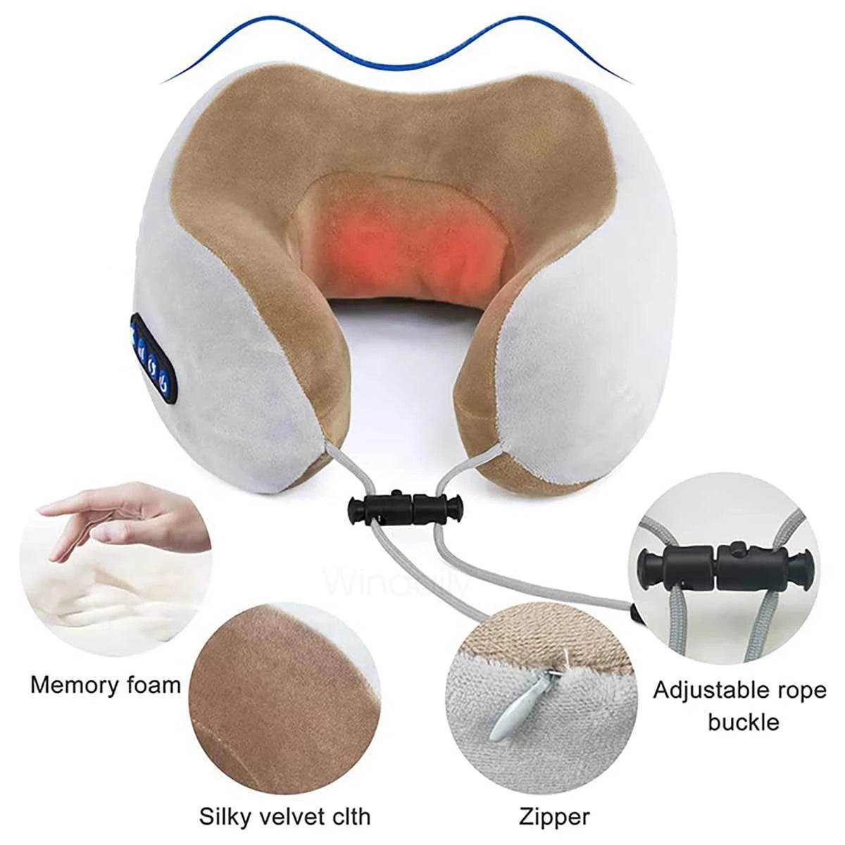 Wireless Neck Massage Pillow With Heat Vibrater - Omega Lifestyles
