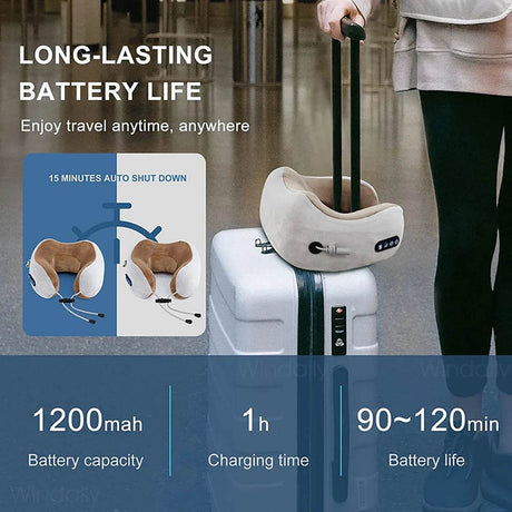 Wireless Neck Massage Pillow With Heat Vibrater - Omega Lifestyles