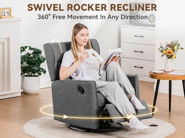 Swivel Rocking Recliner Manual Chair - Omega Lifestyles
