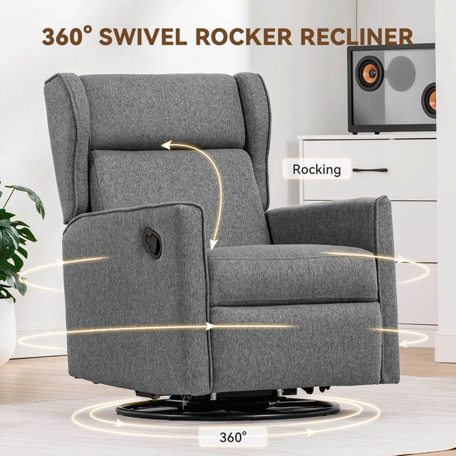 Swivel Rocking Recliner Manual Chair - Omega Lifestyles