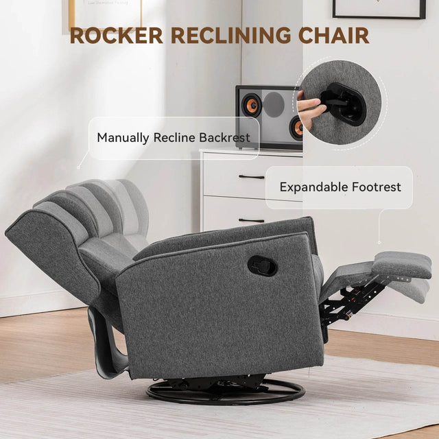 Swivel Rocking Recliner Manual Chair - Omega Lifestyles