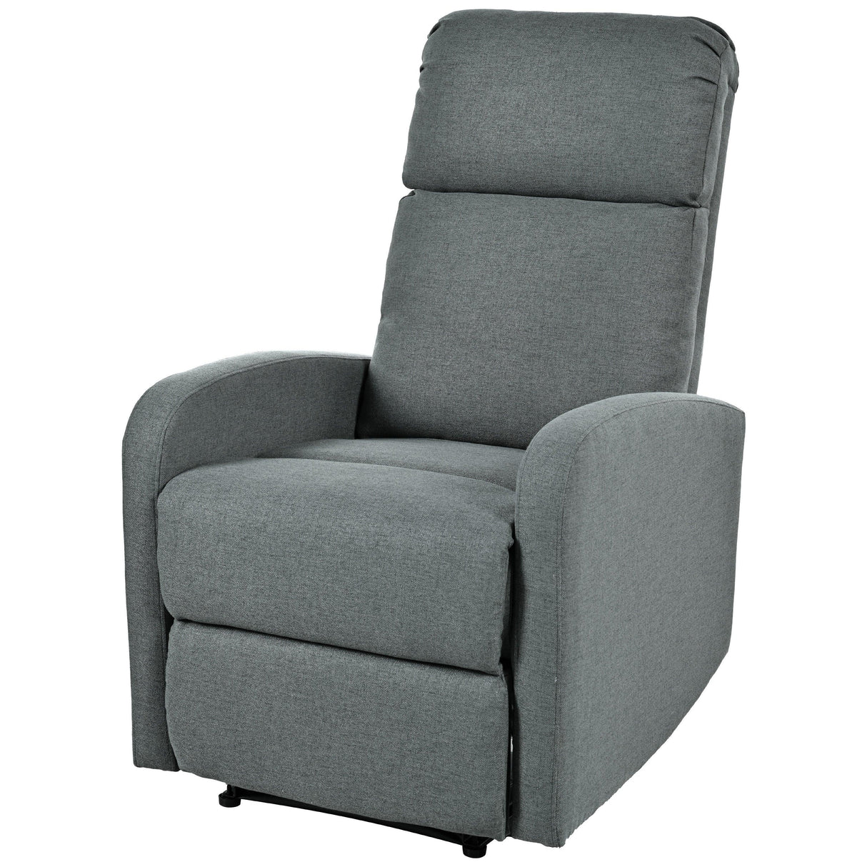 Manual Adjustable Recliner Chair Charcoal Polyester Upholstery - Omega Lifestyles