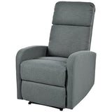 Manual Adjustable Recliner Chair Charcoal Polyester Upholstery - Omega Lifestyles