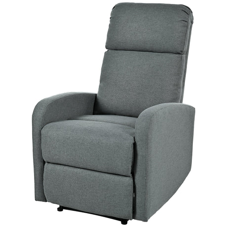 Manual Adjustable Recliner Chair Charcoal Polyester Upholstery - Omega Lifestyles
