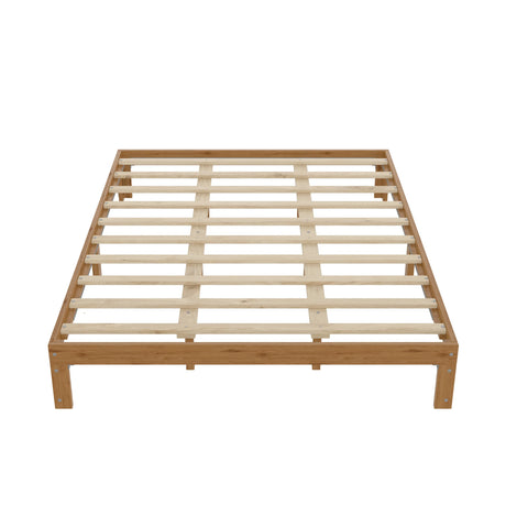 Queen 12-Inch Solid Wood Pine Platform Bed Frame - Omega Lifestyles