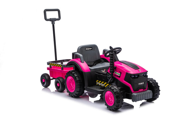 12V Kids Electric Ride On Tractor With Trailer Toy Car - Omega Lifestyles