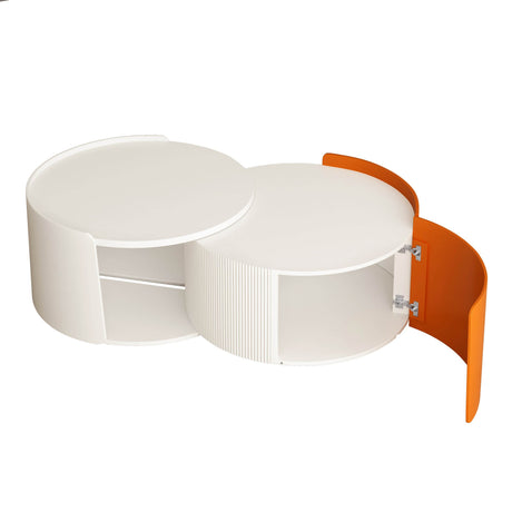 Modern Round MDF Nesting Coffee Table With Storage - Sleep Galleria