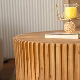 Vintage Style Natural Wood 2-Piece Round Coffee Table Set - Sleep Galleria