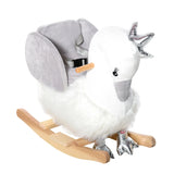 Plush Swan Toddler Rocking Horse With Sound Safety Belt - Omega Lifestyles