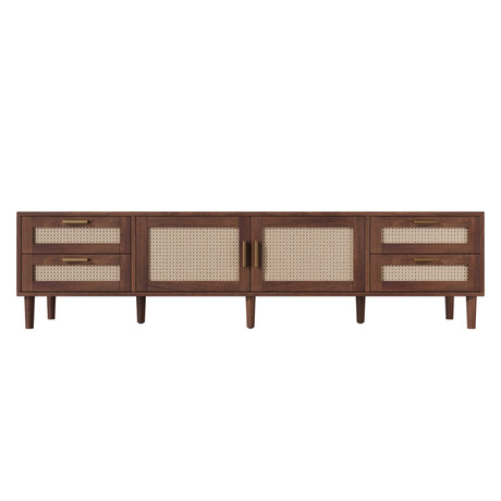 Modern 78-Inch Solid Wood Media Console TV Stand - Omega Lifestyles