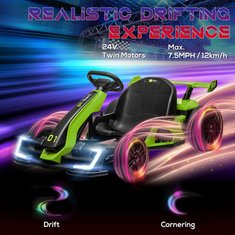 Electric Kids Go Kart Adjustable Seat 24V Dual-Drive - Omega Lifestyles