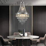 Luxury Chrome Crystal Adjustable Height Modern Chandelier - Omega Lifestyles