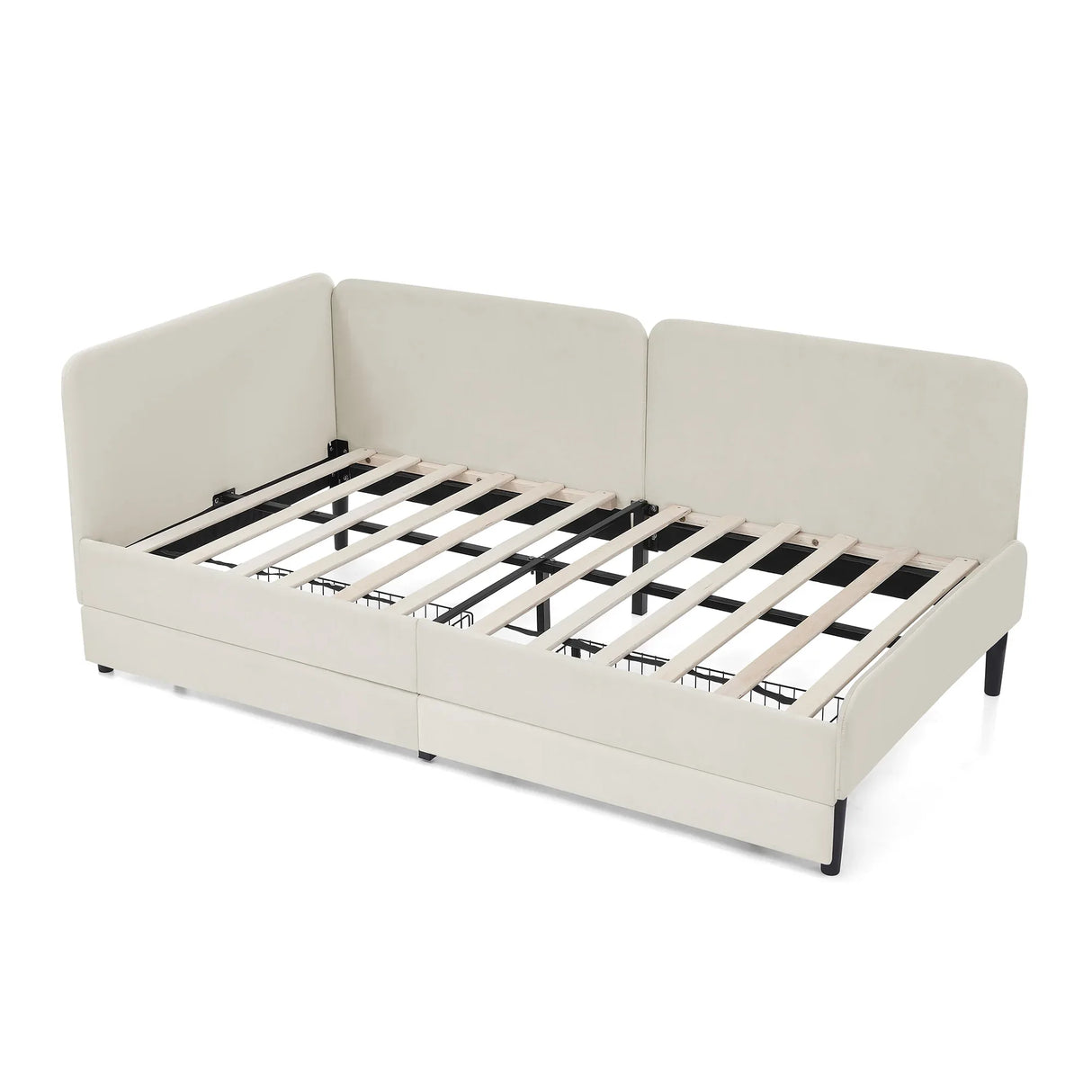 Twin Velvet Upholstered Platform Bed Frame With Storage - Omega Lifestyles