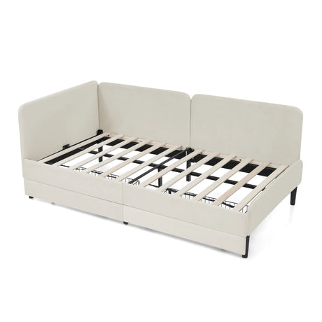 Twin Velvet Upholstered Platform Bed Frame With Storage - Omega Lifestyles