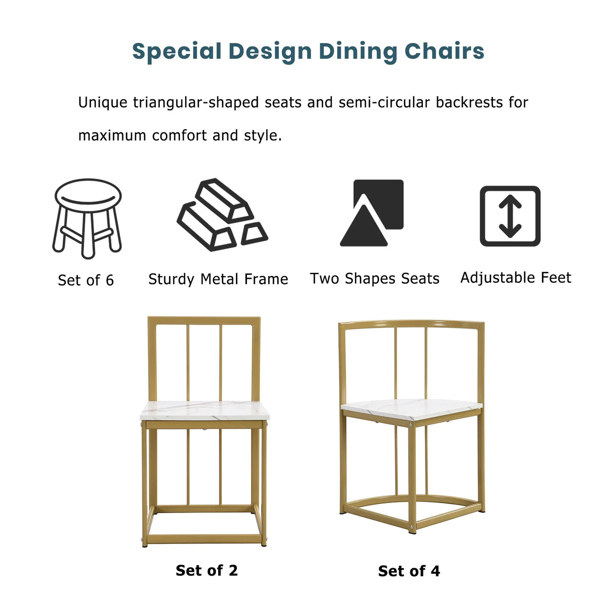 Modern 7-Piece Dining Table Set With Six Chairs - Omega Lifestyles