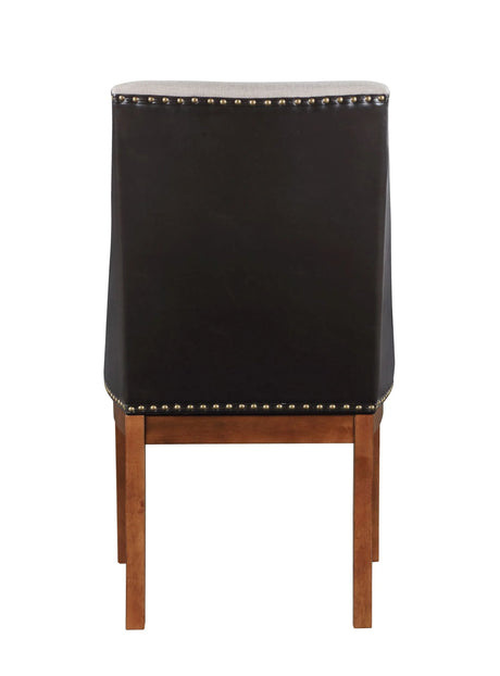 Set Of 2 Brown Two-Tone Upholstered Side Chairs - Omega Lifestyles
