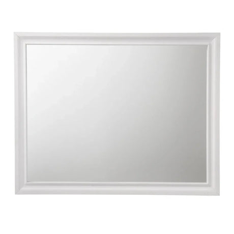 White Frame Full-Length Wall Mirror With Wood Frame - Omega Lifestyles