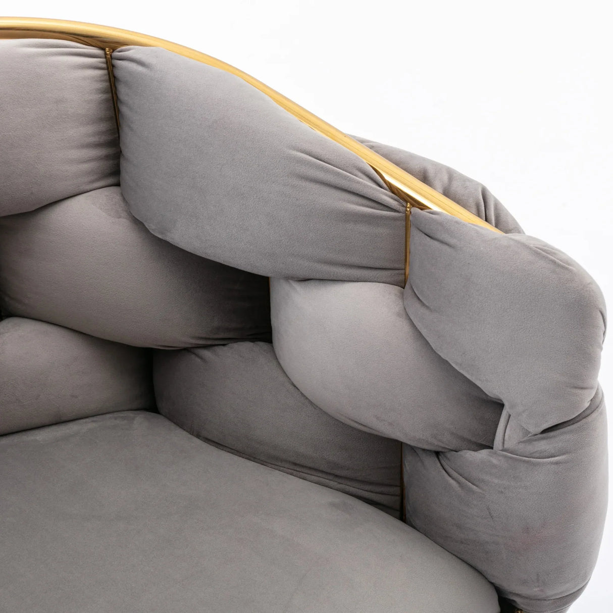 Modern Gray Velvet Accent Chair With Gold Legs - Omega Lifestyles