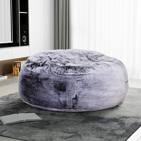 Soft Faux Fur Memory Foam 60-Inch Bean Bag Chair - Omega Lifestyles