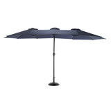 Large 14.8-Foot Rectangular Double-Sided Outdoor Umbrella