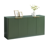 Modern Green Wavy Curved Panel Storage Sideboard Cabinet