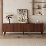 70-Inch Modern Walnut TV Stand With Soft-Closing Hinges - Omega Lifestyles