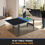 Foldable Portable Black MDF Ping Pong Conversion Table Top - Omega Lifestyles