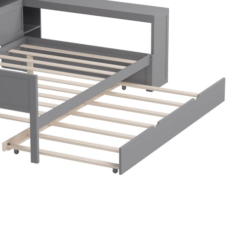 Multi-Functional Wooden Bed Frame With Trundle And Desk - Omega Lifestyles