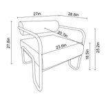 Beige Corduroy Iron Frame Living Room Accent Chair - Omega Lifestyles