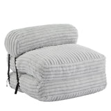 Soft Foldable Light Gray Faux-Fur Bean Bag Lounge Chair - Omega Lifestyles