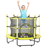 Kids 55-Inch Toddler Trampoline With Safety Enclosure Ball Pit - Omega Lifestyles