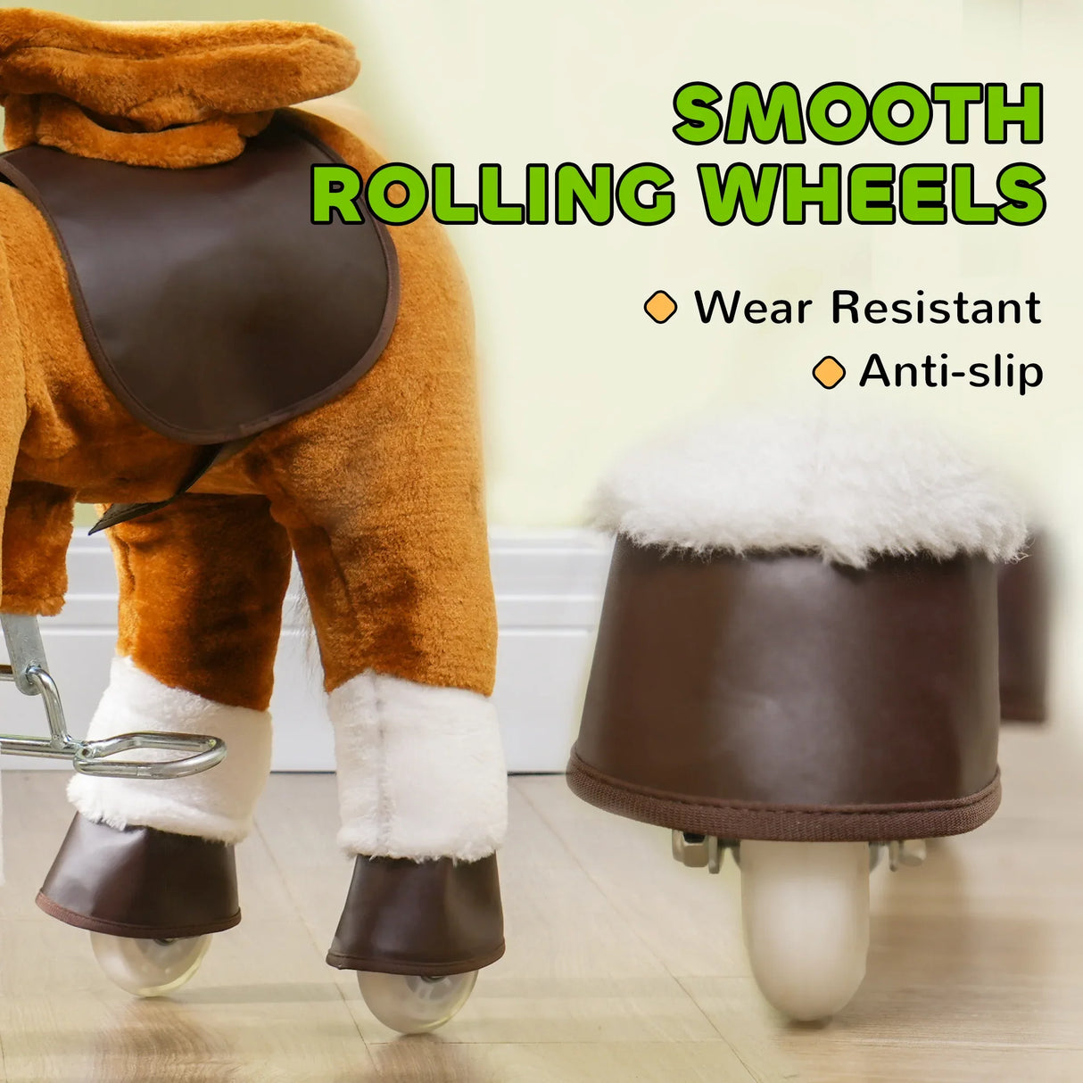 Kids Plush Ride-On Horse Toy With Neighing Sound - Omega Lifestyles