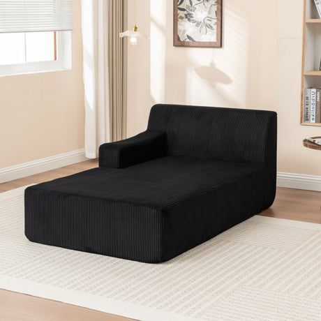 Corduroy Foam Right Armrest Chaise Lounge Chair - Omega Lifestyles