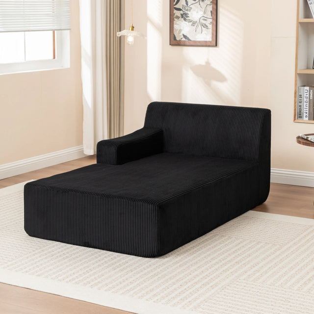Corduroy Foam Right Armrest Chaise Lounge Chair - Omega Lifestyles