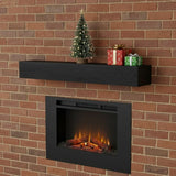 Western Red Cedar 48-Inch Embossed Fireplace Mantel Shelf - Omega Lifestyles