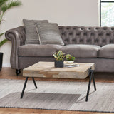 Handcrafted Mango Wood Metal Frame Coffee Table - Sleep Galleria