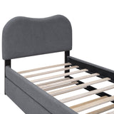 Twin Upholstered Platform Bed Frame With Trundle and Headboard - Omega Lifestyles
