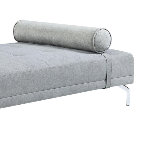 Gray Melange Velvet Plush Sofa Bed With Pillow - Omega Lifestyles