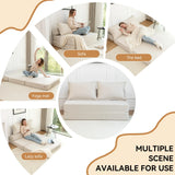 Foldable Corduroy Convertible Sofa Bed With Lumbar Pillow - Omega Lifestyles