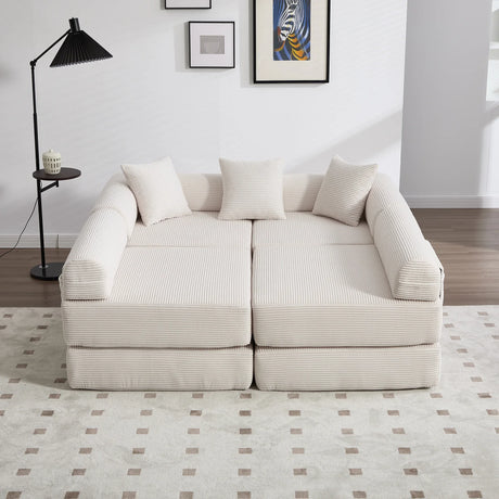 Convertible Corduroy Folding Memory Foam Sofa Bed - Omega Lifestyles