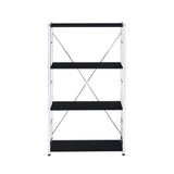 Contemporary Black Chrome Metal 4-Tier Bookshelf - Omega Lifestyles