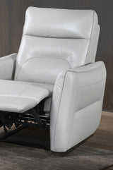 Contemporary Taupe Leather Match Single Power Recliner - Omega Lifestyles