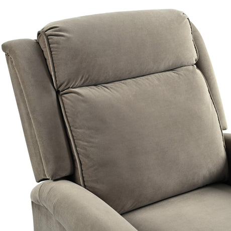 Light Brown Velvet 360° Swivel Adjustable Backrest Recliner - Omega Lifestyles