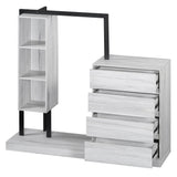 Wardrobe With Four Drawers Three Shelves MDF Metal - Omega Lifestyles
