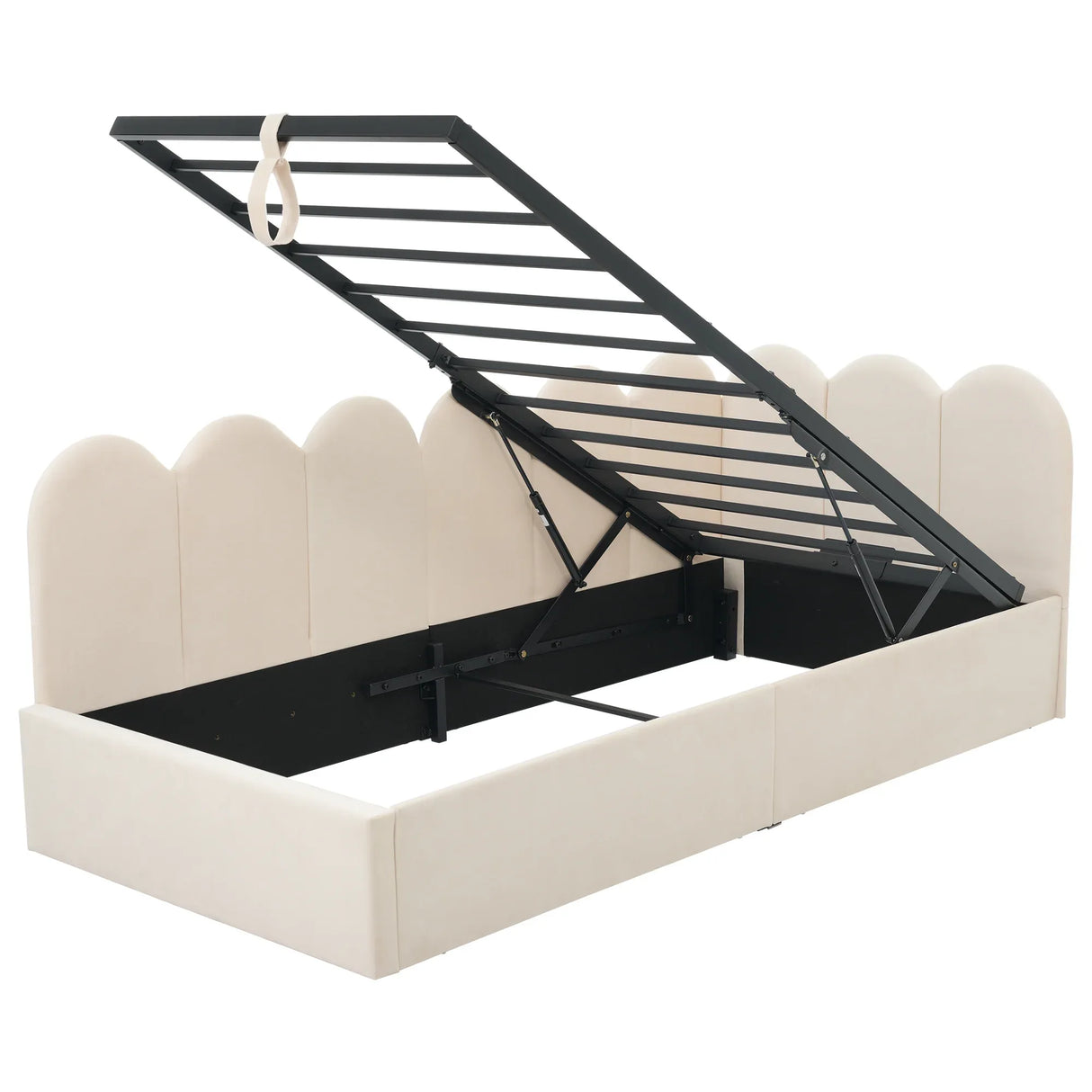 Twin Velvet Upholstered Daybed With Hydraulic Storage - Omega Lifestyles